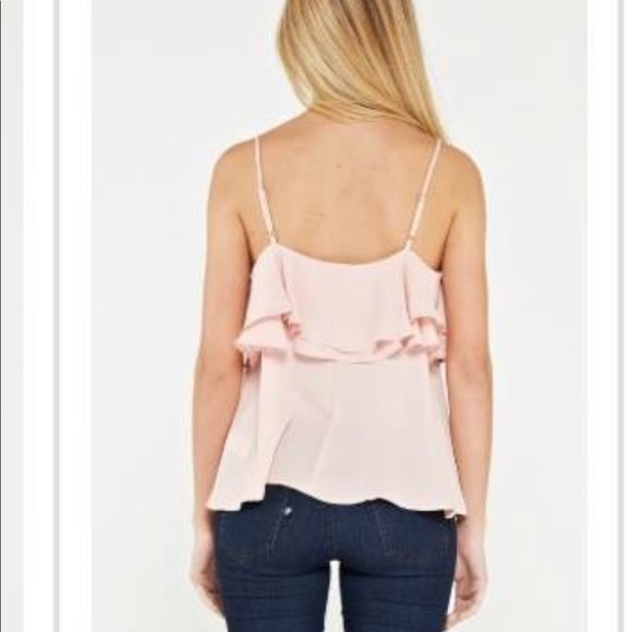 Chiffon double ruffle spaghetti strap top - Picture 4 of 5